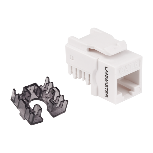 Модуль Keystone, RJ45, неэкранированный, кат.6, без шторки, 90 градусов, белый